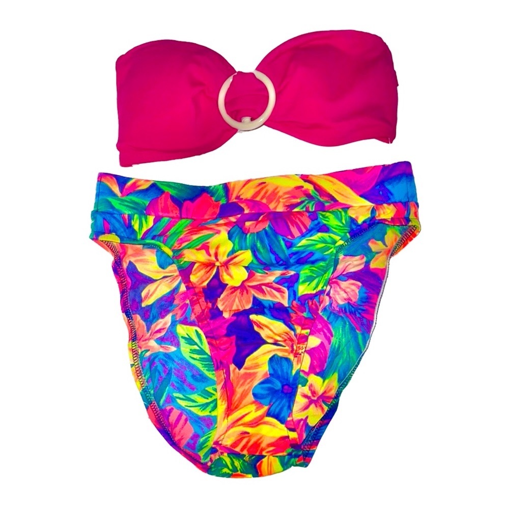 Y2K Victoria’s Secret Swim Pink Strapless Bikini Top with Vintage 90s Bottom set - Picture 13 of 13